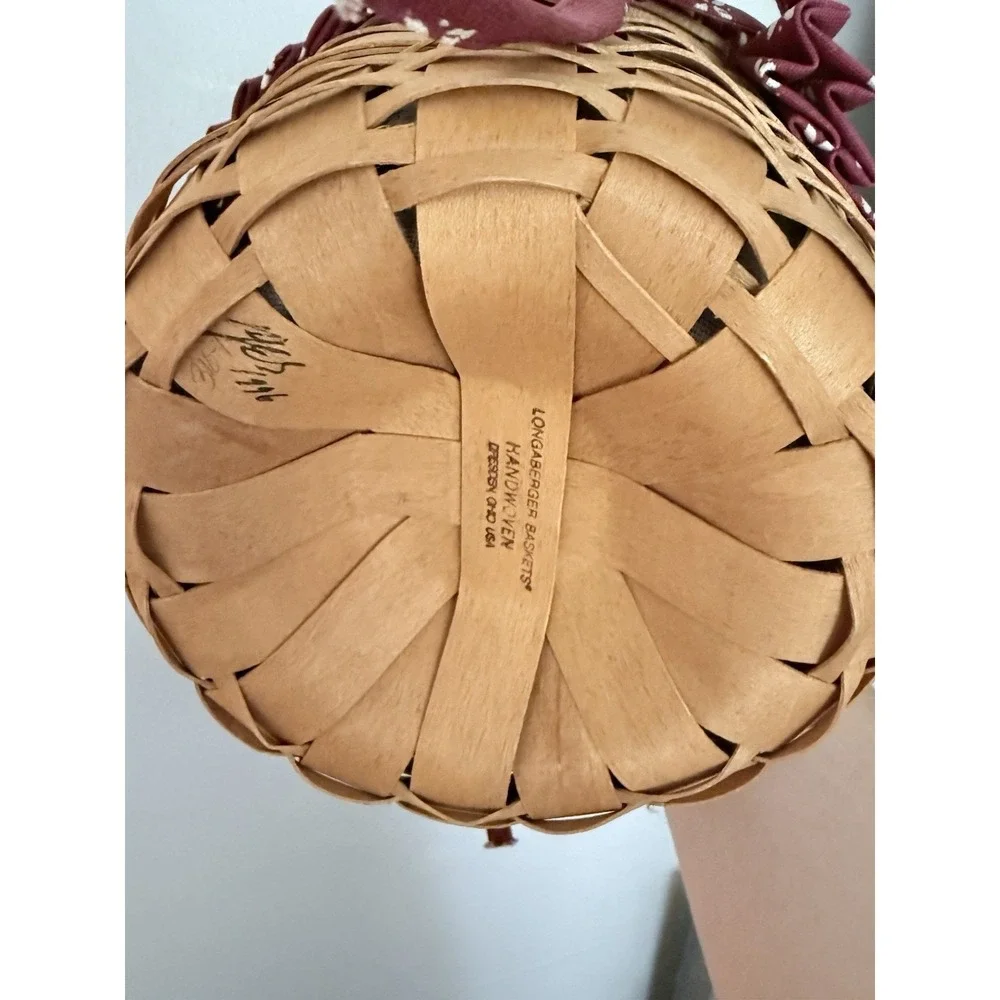 Longaberger 2000 Retired Small‎ Fruit Basket Combo #13005 Red Liner & Protector